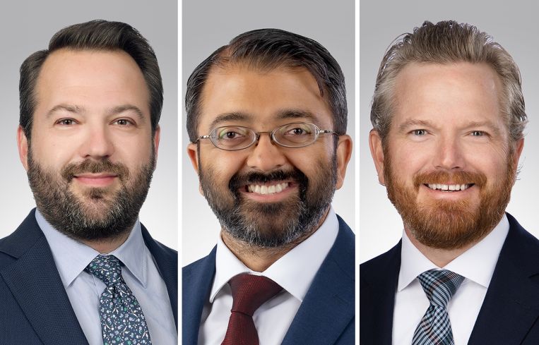 Noam Franklin (from left), Chinmay Bhatt and Cody Kirkpatrick are joining Northmarq.