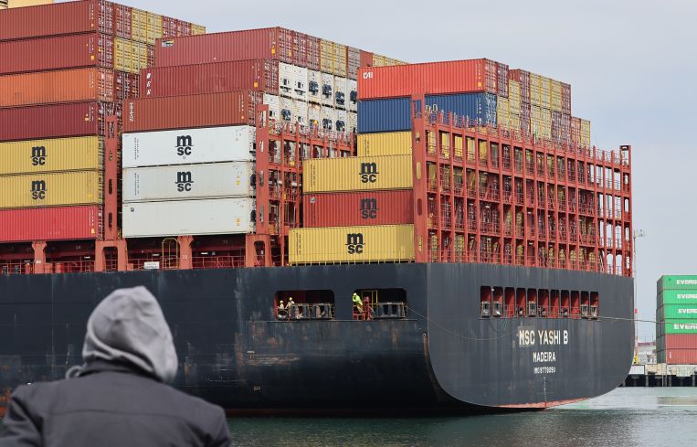 Shipping underway at the Port of Los Angeles in San Pedro, Calif.