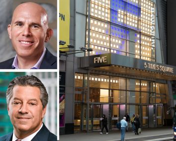 RXR Chairman and CEO Scott Rechler, SL Green Chairman and CEO Marc Holliday, and 5 Times Square.
