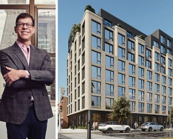 Scott Waynebern of MF1 Capital and a rendering of 953 Dean Street, Brooklyn.