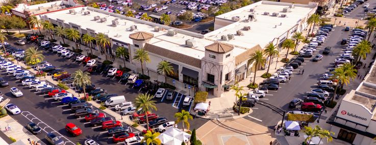 An aerial photo of The Shops at Pembroke Gardens.