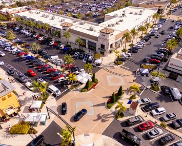 An aerial photo of The Shops at Pembroke Gardens.
