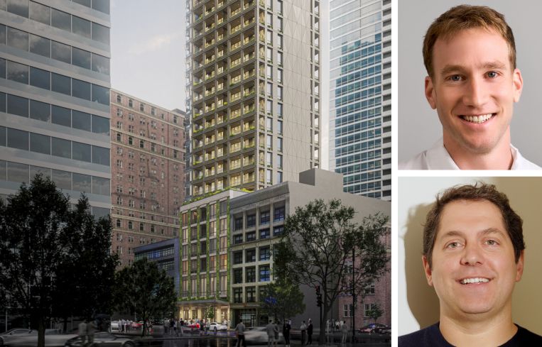 A rendering of 842 Sixth Avenue, and Charle Brosens and Seth Weissman of Urban Standard Capital.