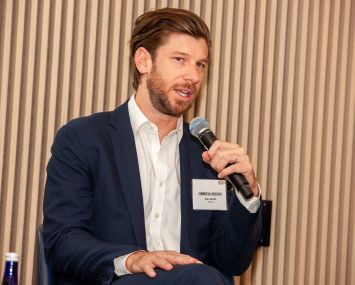 Alex Smith of Kering speaks at Commercial Observer's Retail and Hospitality Forum.