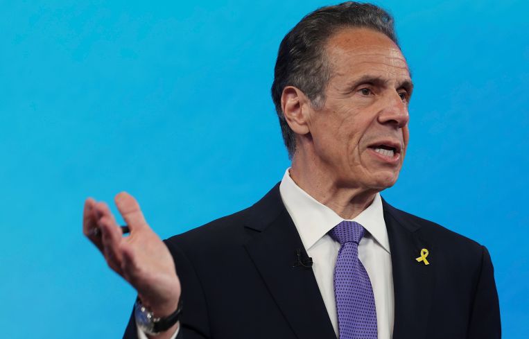 Democratic mayoral candidate Andrew Cuomo speaks in the New York City Democratic Mayoral Primary Debate.