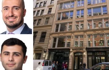 Meridian Capital Group's Ben Biberaj and Desi Avidane, and 30 West 22nd Street.