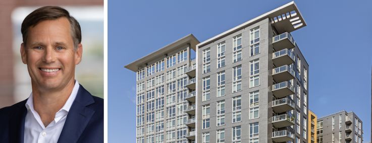 WC Smith CEO Brad Fennell and Agora, a multifamily project in Washington, D.C.