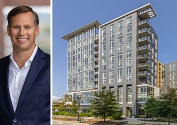 WC Smith CEO Brad Fennell and Agora, a multifamily project in Washington, D.C.
