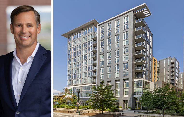 WC Smith CEO Brad Fennell and Agora, a multifamily project in Washington, D.C.