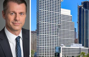 Brian Kingston, executive chair of Brookfield's Real Estate business, and 1 Eagle Street (center).