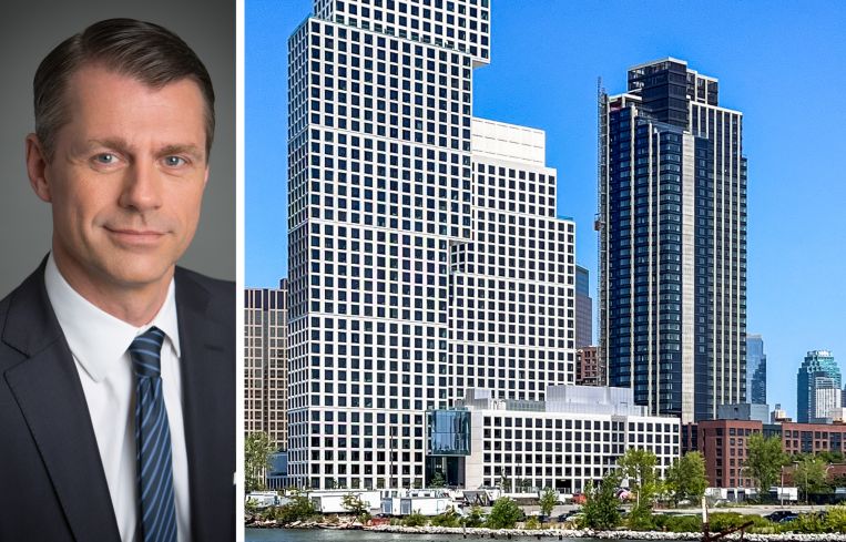 Brian Kingston, executive chair of Brookfield's Real Estate business, and 1 Eagle Street (center).