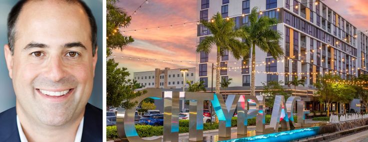 Josh Dinstein, CRC senior vice president of commercial acquisitions, and City Place Doral, Doral, Fla.