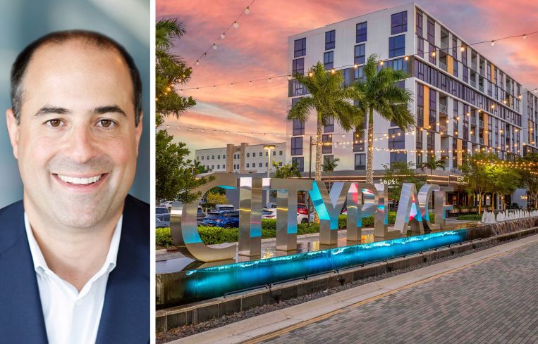Josh Dinstein, CRC senior vice president of commercial acquisitions, and City Place Doral, Doral, Fla.