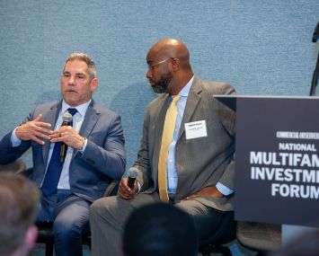 Grant Cardone of Cardone Capital and Horatio Jones IV of Wells Fargo at the Commercial Observer National Multifamily Investment Forum.