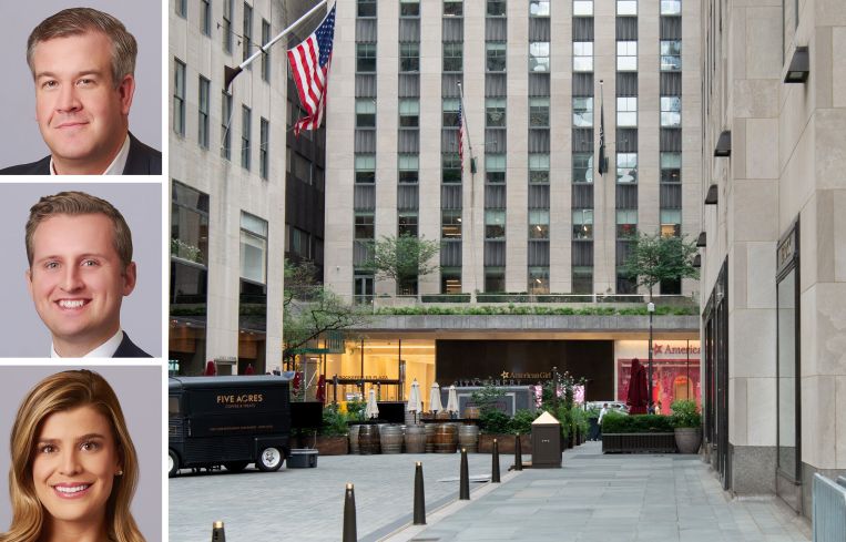 RXR's Dan Birney, Walter Rooney, and Heidi Steinegger, and 75 Rockefeller Center.