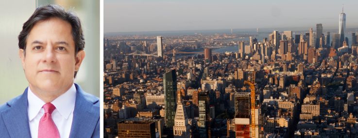 Dan Garodnick, director of the Department of City Planning, and Midtown Manhattan looking south.