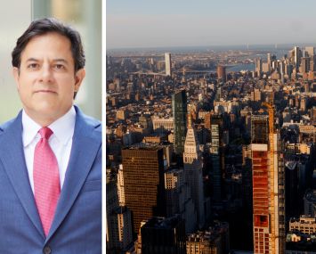 Dan Garodnick, director of the Department of City Planning, and Midtown Manhattan looking south.
