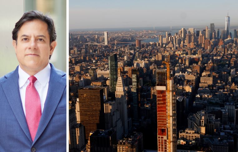 Dan Garodnick, director of the Department of City Planning, and Midtown Manhattan looking south.