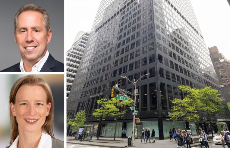 David Falk of Newmark, Allyson Bowen of Savills, and 1166 Avenue of the Americas.