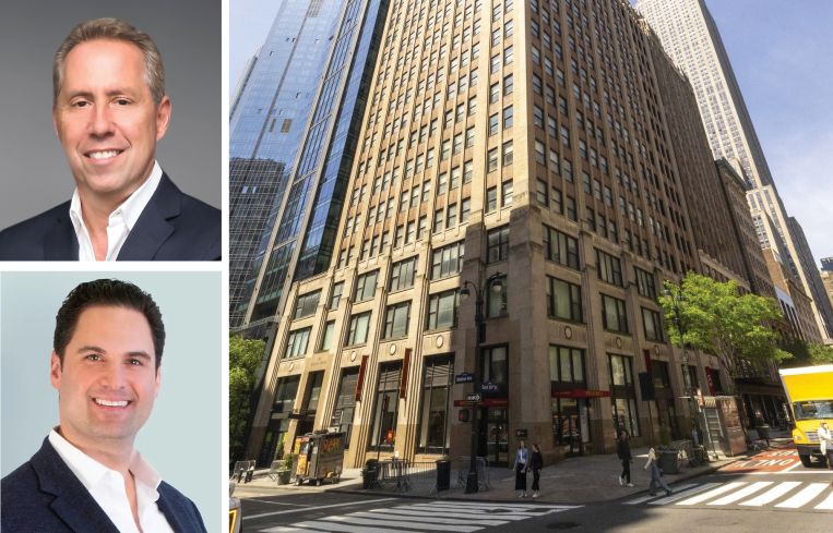 Newmark's David Falk, CBRE's Jared Freede, and 180 Madison Avenue.