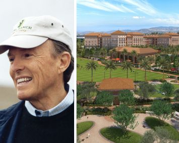 Donald Bren, chairman and owner of Irvine Company, and a rendering of the proposed residential project at Discovery Park.