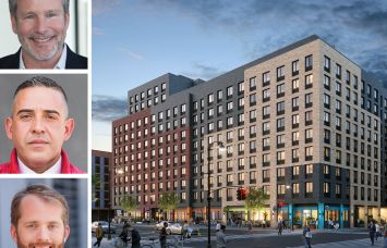 BFC Partners's Donald Capoccia, Joseph Ferrara, and Winthrop Wharton, and a rendering of 1709 Surf Avenue.