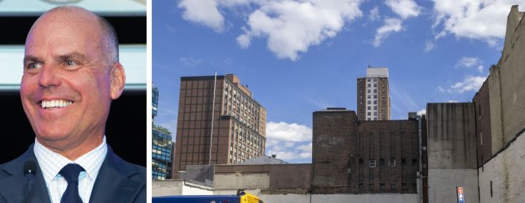 Toll Brothers CEO and Chairman Douglas Yearley Jr. and an undeveloped lot at 118 10th Avenue.