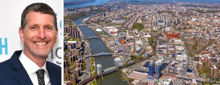 Dr. Jeffrey Farber, president and CEO of The New Jewish Home, and an aerial view of the Bronx looking north.
