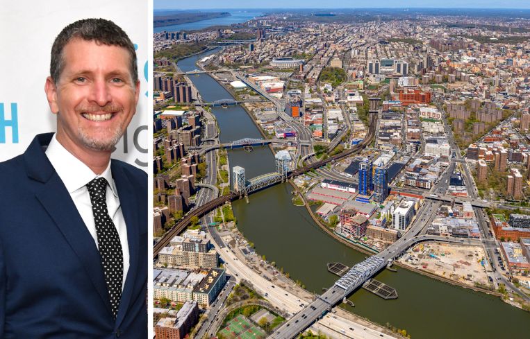 Dr. Jeffrey Farber, president and CEO of The New Jewish Home, and an aerial view of the Bronx looking north.