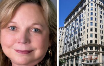 ADEA president and CEO Dr. Karen West and 555 12th Street NW, Washington, D.C.
