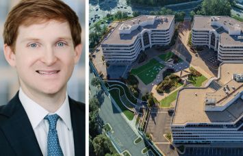 George Xanders, JBG Smith chief investment officer, and Tysons Dulles Plaza.