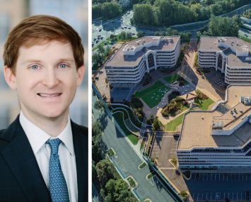 George Xanders, JBG Smith chief investment officer, and Tysons Dulles Plaza.