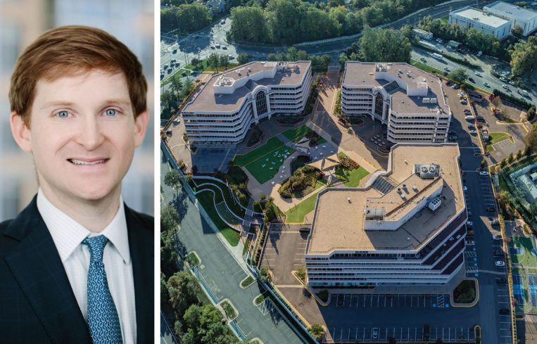 George Xanders, JBG Smith chief investment officer, and Tysons Dulles Plaza.