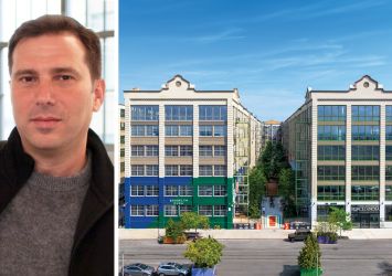 Industry City Senior Vice President of Leasing Jeff Fein and Industry City in Brooklyn.
