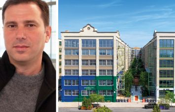 Industry City Senior Vice President of Leasing Jeff Fein and Industry City in Brooklyn.