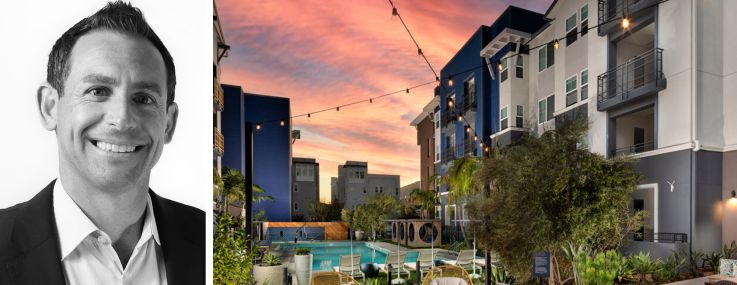 MG Properties President Jeff Gleiberman and Citron apartments in Anaheim, Calif.