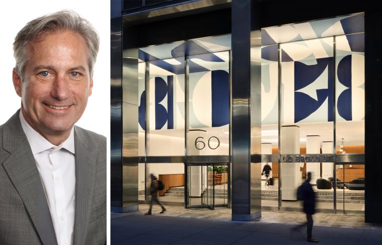 JLL Executive Managing Director John Wheeler and 60 Broad Street.