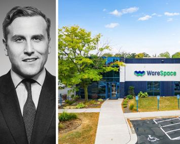 Jordan Roeschlaub of Newmark and a WareSpace storage location.