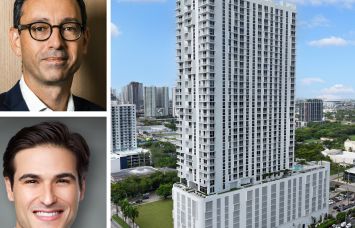 Laurent Morali of Kushner Companies, Michael Stepniewski of Walker & Dunlop and 2000 Biscayne Boulevard, MIami.