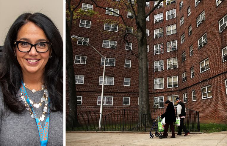 New York City Housing Authority CEO Lisa Bova-Hiatt and Eastchester Gardens in The Bronx.