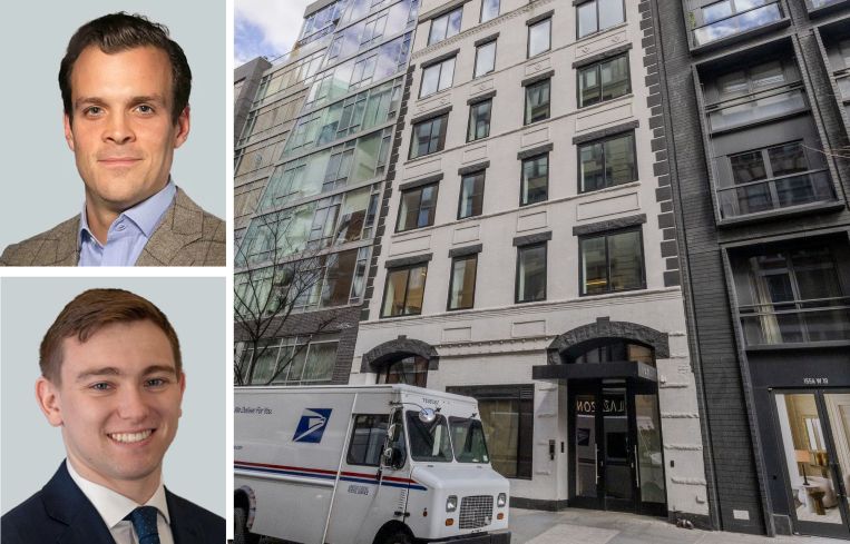 CBRE's Neil King and Maxwell Tarter and 157 West 18th Street.