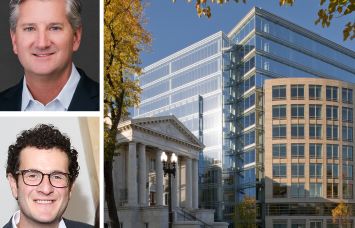 Carr Properties' Oliver Carr III, Shorenstein's Brian Shorenstein, and 901 K Street NW, Washington, D.C.
