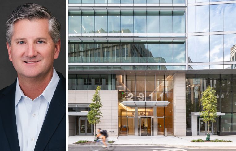 Oliver Carr III, CEO of Carr Properties, and 2311 Wilson Boulevard, Arlington, Va.