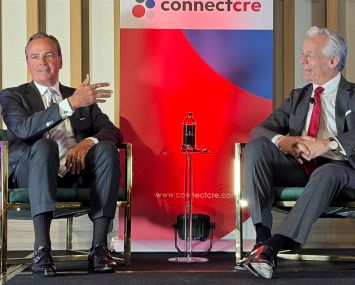 Caruso founder and Executive Chairman Rick Caruso and CBRE's Lew Horne at Connect Los Angeles 2025.