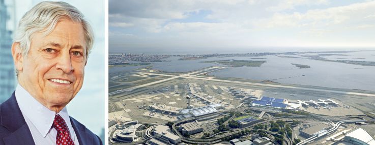Rick Cotton, executive director of the Port Authority of New York and New Jersey, and a rendering of the redevelopment Terminal One at JFK Airport.