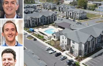 Spruce Properties' Robert Schwartz, Joshua Crane and Zachary Neugut, and Evolve at Parkway in Concord, N.C.