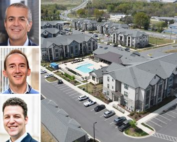 Spruce Properties' Robert Schwartz, Joshua Crane and Zachary Neugut, and Evolve at Parkway in Concord, N.C.