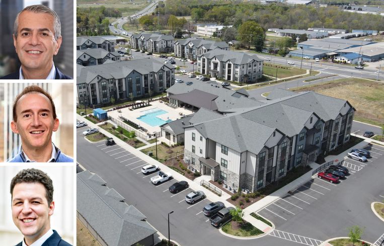 Spruce Properties' Robert Schwartz, Joshua Crane and Zachary Neugut, and Evolve at Parkway in Concord, N.C.