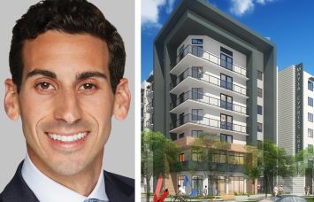 Scott Wadler of Berkadia and a rendering of the Mayla Cypress project in Fort Lauderdale, Fla.