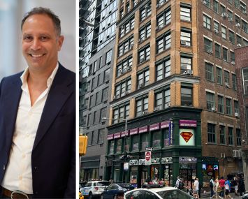 Steven Ancona, president of Flatiron Real Estate Advisors, and 64 Fulton Street.